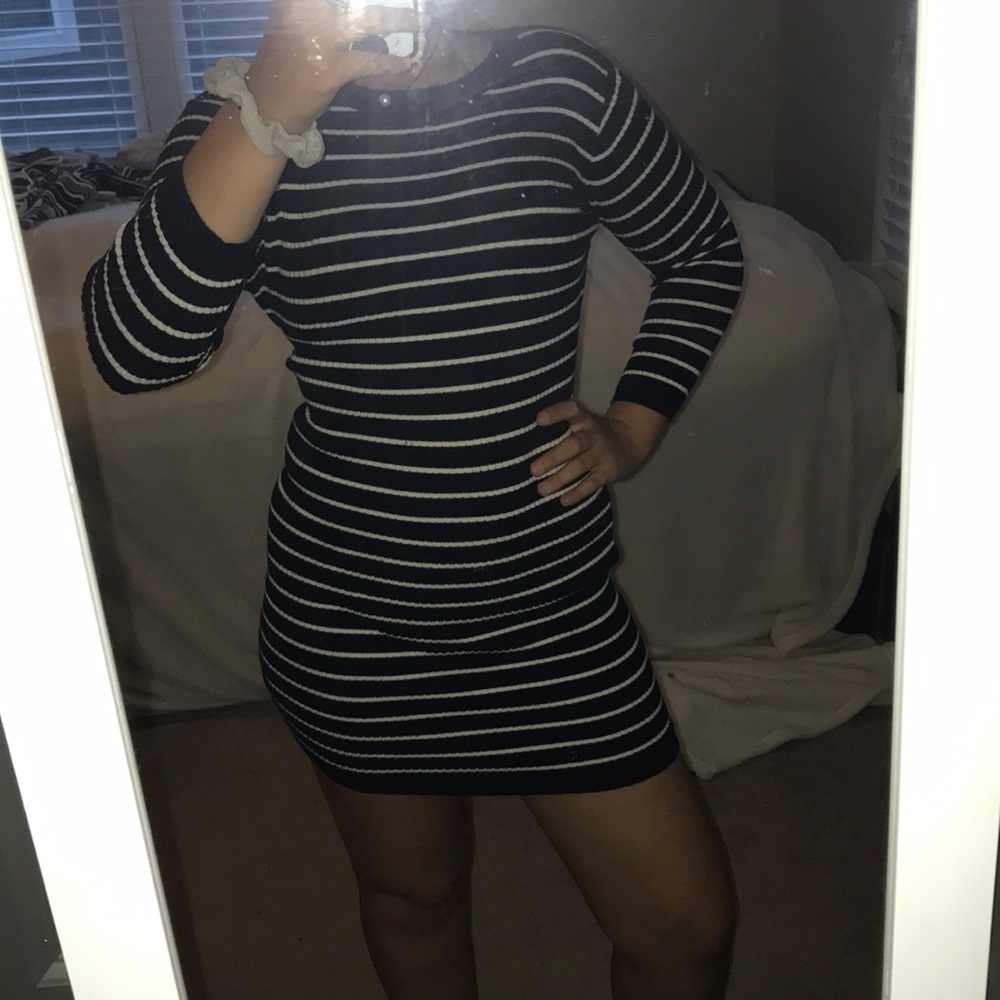 Bodycon striped sweater dress